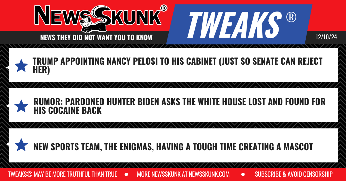 24 12 10 1RD Trump Appointing Pelosi; Hunter at White House Lost and Found; The Enigmas Have No Mascot