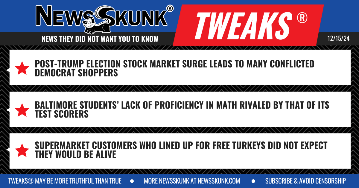 24 12 15 1BD Dem Shoppers Conflicted; Baltimore Math Scorers; Free Turkeys are Still Alive