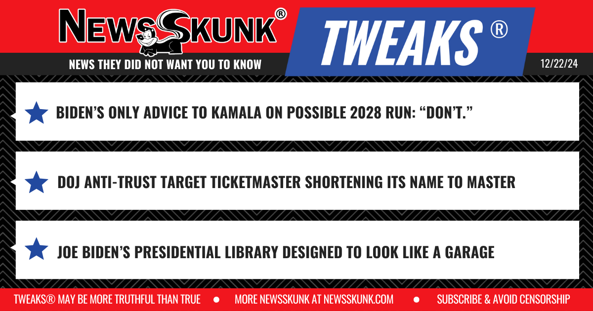 24 12 22 1RD Biden Advice to Kamala Don't; Ticketmaster Becomes Master; Biden Presidential Library Designs Garage