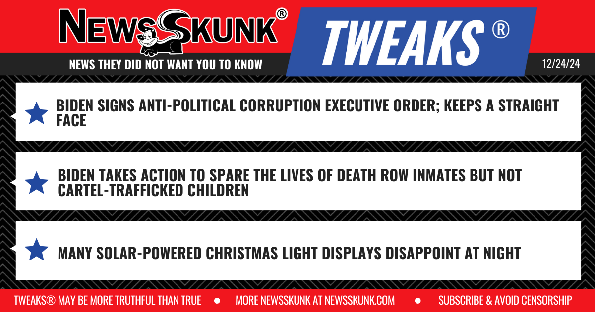 24 12 24 1RD Biden Anti Corruption; Biden Spares Murderers Not Children; Solar Lights at Night