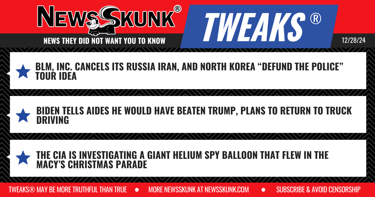 24 12 28 1RD BLM Cancels Defund Police Tour; Biden Going Back to Truck Driving; Spy Balloon in Macy's Parade