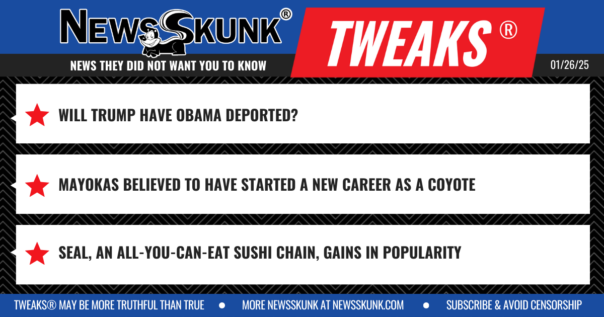 25 01 26 1BD Will Trump Deport Obama; Mayorka Working as a Coyote; SEAL, All You Can Eat Sushi