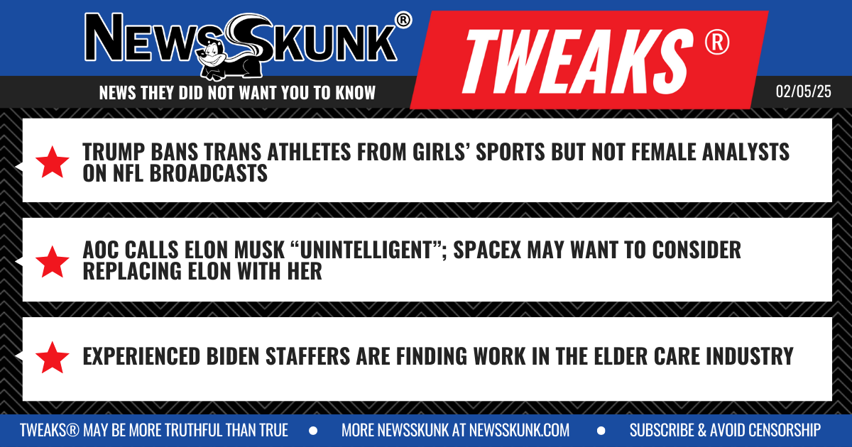 25 02 05 1BD No Bans on Female NFL Analysts; SpaceX Replace Elon with AOC; Biden Staffers Work Elder Care