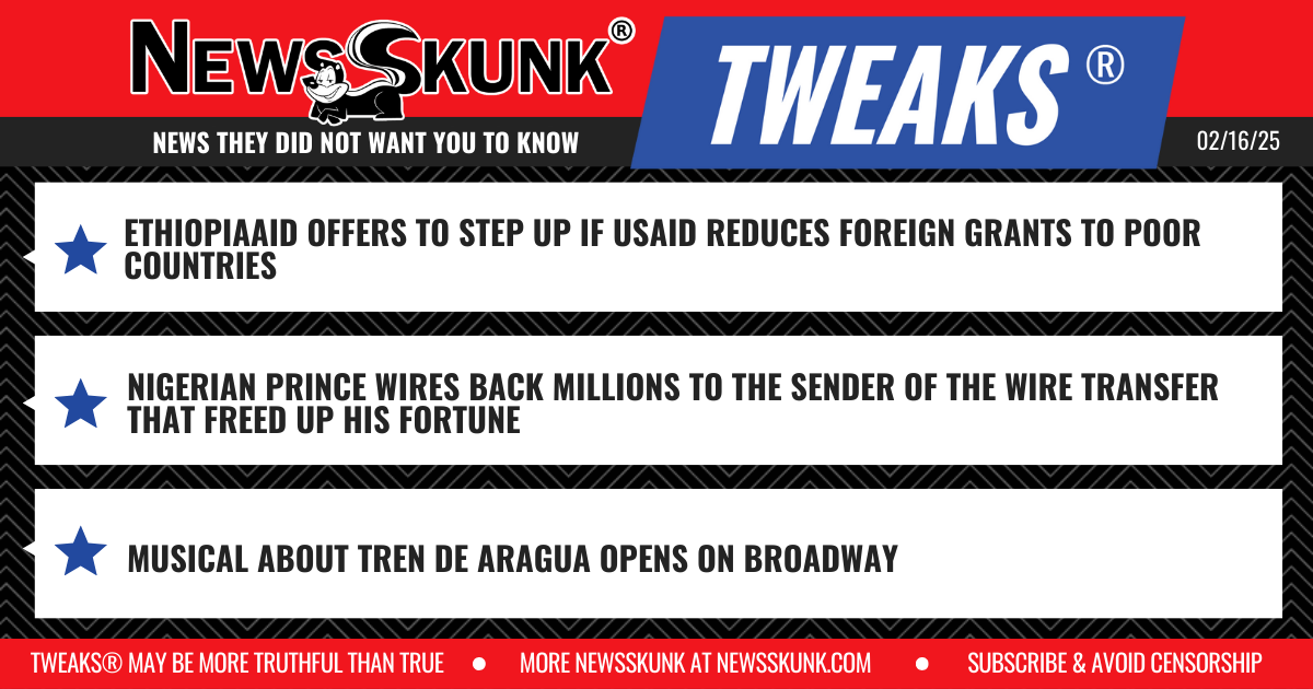 25 02 16 1RD EthiopiaAID; Nigerian Prince Pays Back; Tren de Aragua Musical on Broadway