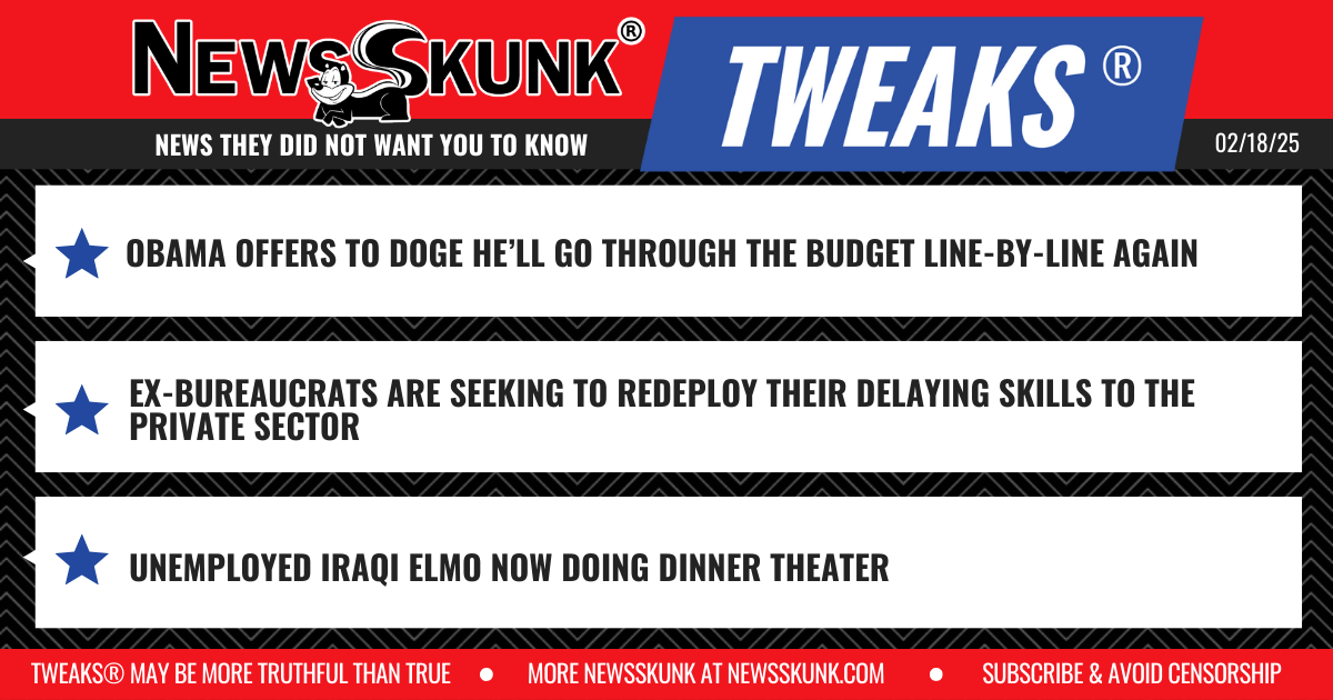 25 02 18 1RD Obama Line by Line Again; Bureaucrats Redeploy Delaying Skills; Iraqi Elmo Doing Dinner Theater