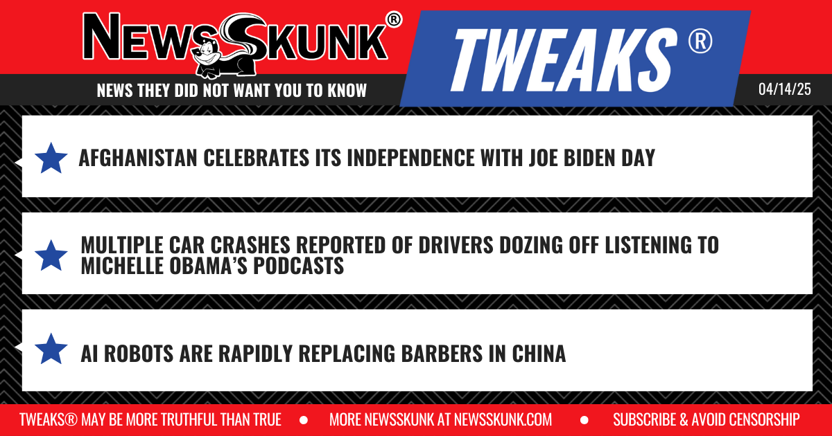 25 04 14 1RD Afghan Joe Biden Day; Obama Podcast Crashes; AI Barbers in China