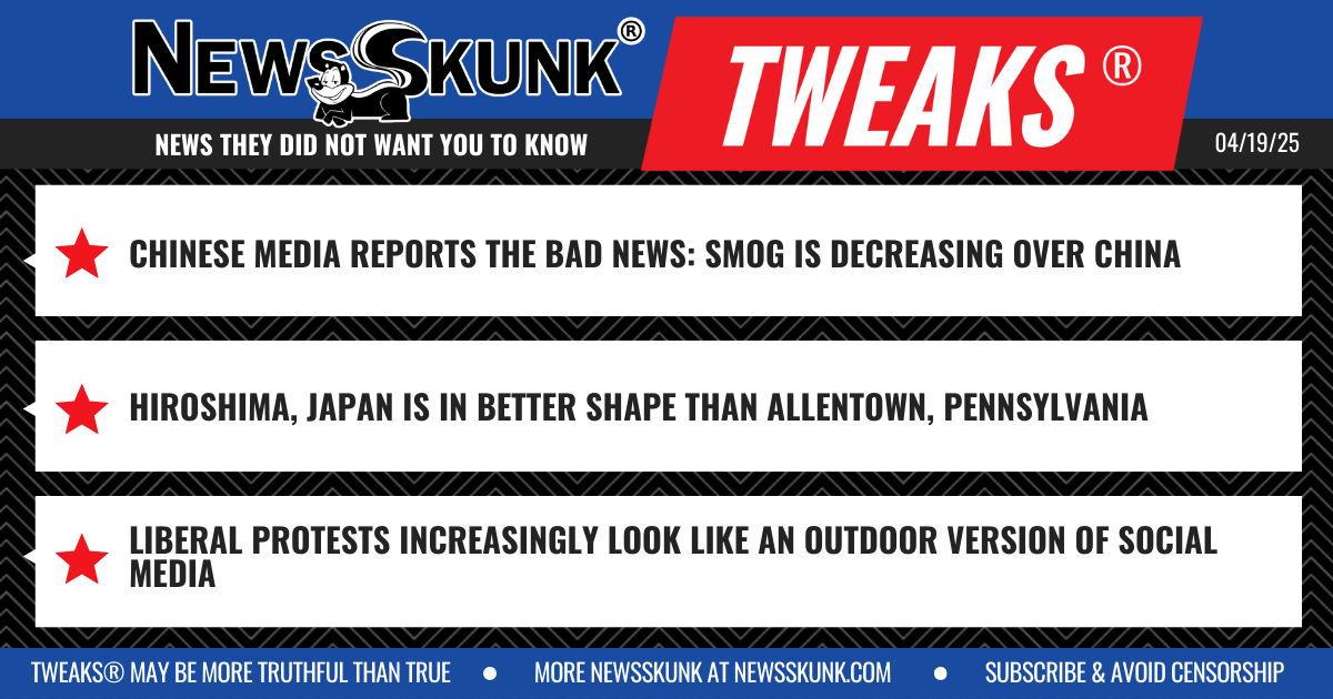 25 04 19 1BD China Smog News; Hiroshima Better Than Allentown; Demz Outdoor Social Media