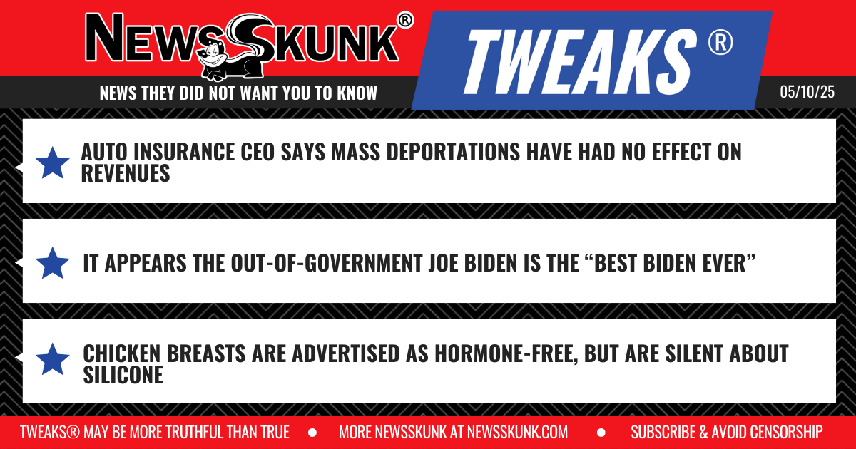 25 05 10 1RD Mass Deportations Don't Affect Auto Insurance; Best Biden Ever is Unemployed Biden; Chicken Breasts Silicone