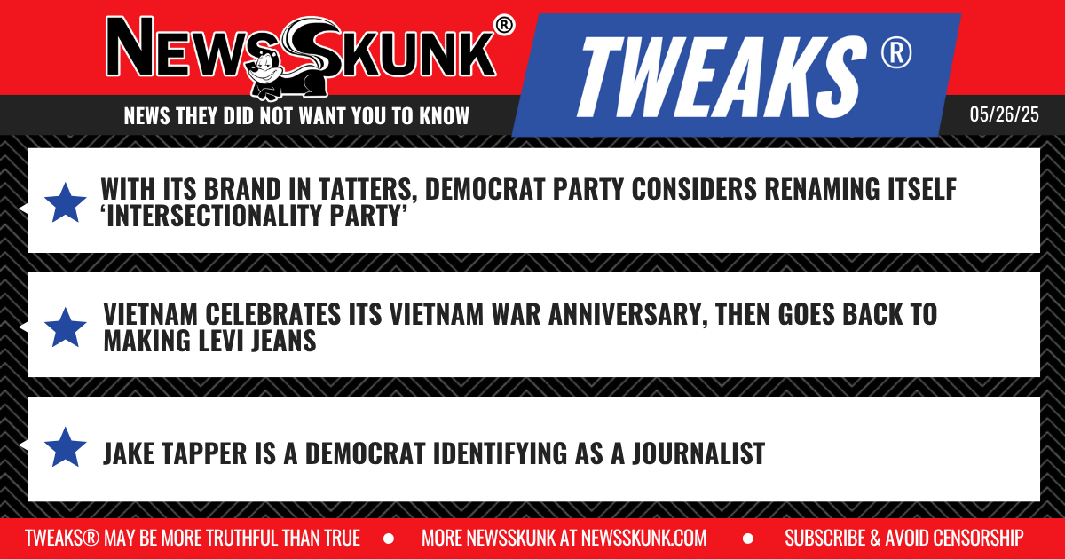 25 05 26 1RD Demz Consider Intersectionality Party; Vietnamesse Making Levi Jeans; Jake Tapper Identifies as a Journalist