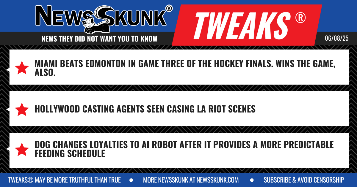 25 06 08 1BD Miami Beats Edmonton; Hollywood Casting Agents Case Riots; Dog Changes Loyalties to AI Robot