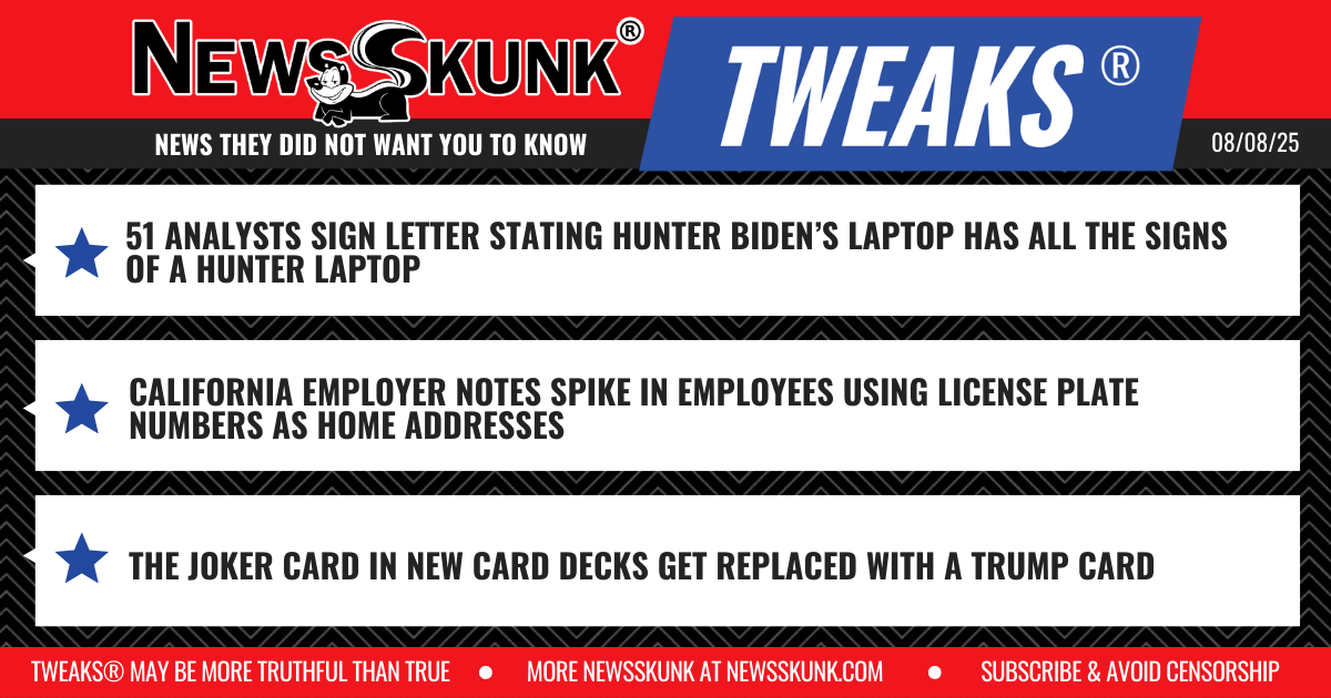 25 08 08 1RD Analysts Agree on Hunter Laptop; CA Employees Listing License Plates as Home Address; Joker in Card Decks now Trump