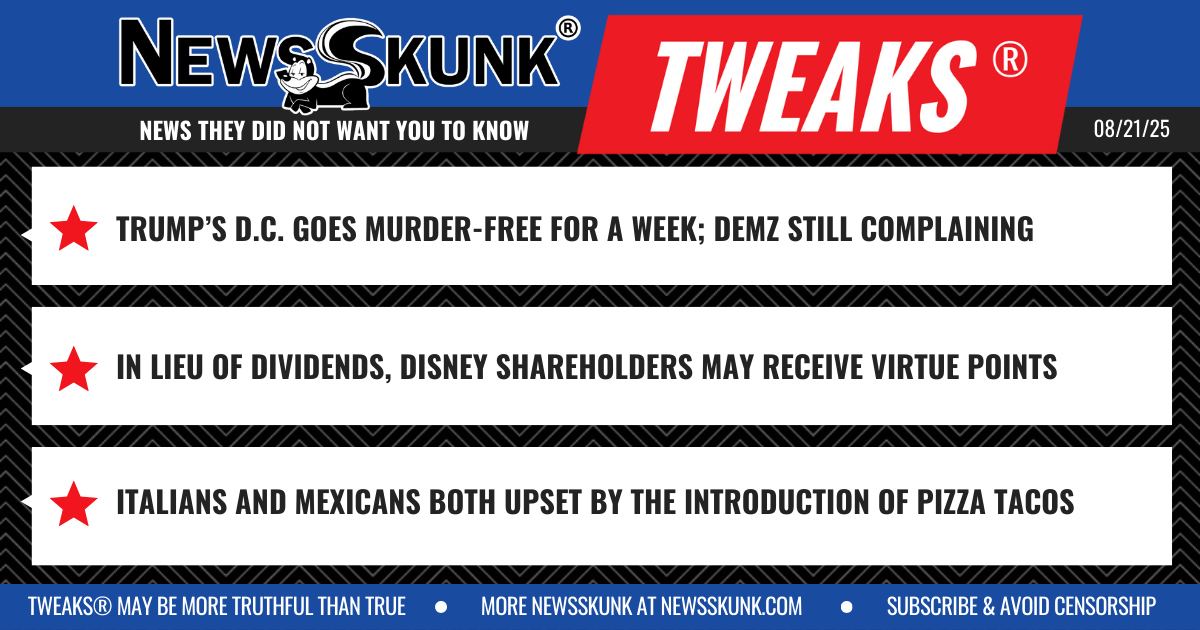 25 08 21 1BD DC Murder Free, Demz Complain; Disney Shareholders Given Virtue Points; Pizza Tacos