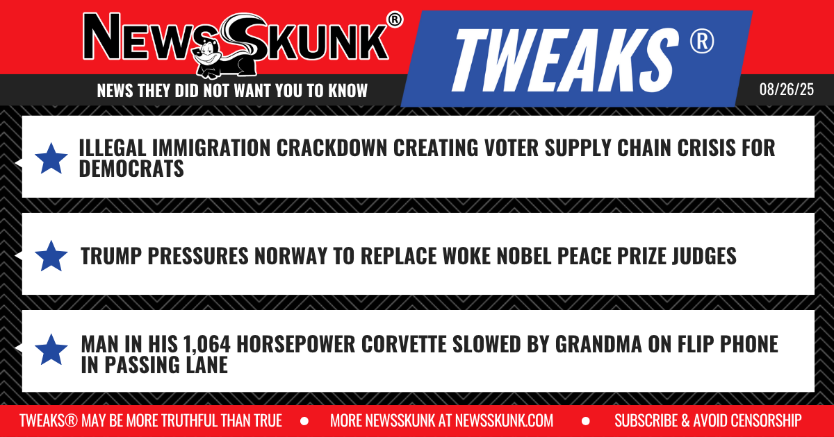 25 08 26 1RD Illegal Alien Crackdown Supply Chain Issue; Trump Pressures Nobel Judges Replaced; Grandma Blocks Corvette