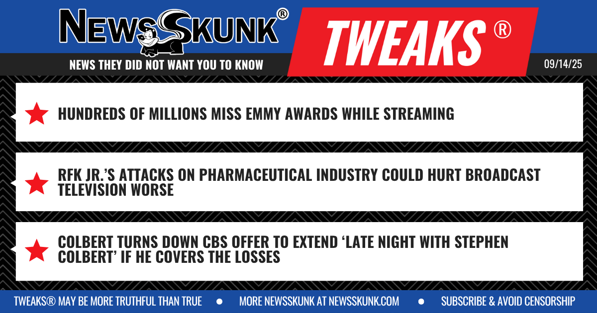 25 09 14 1BD Millions Miss Emmys While Streaming; RFK Jr. Attacks on Pharma Hurt TV Worse; CBS Would Extend if Colbert Pays for Losses