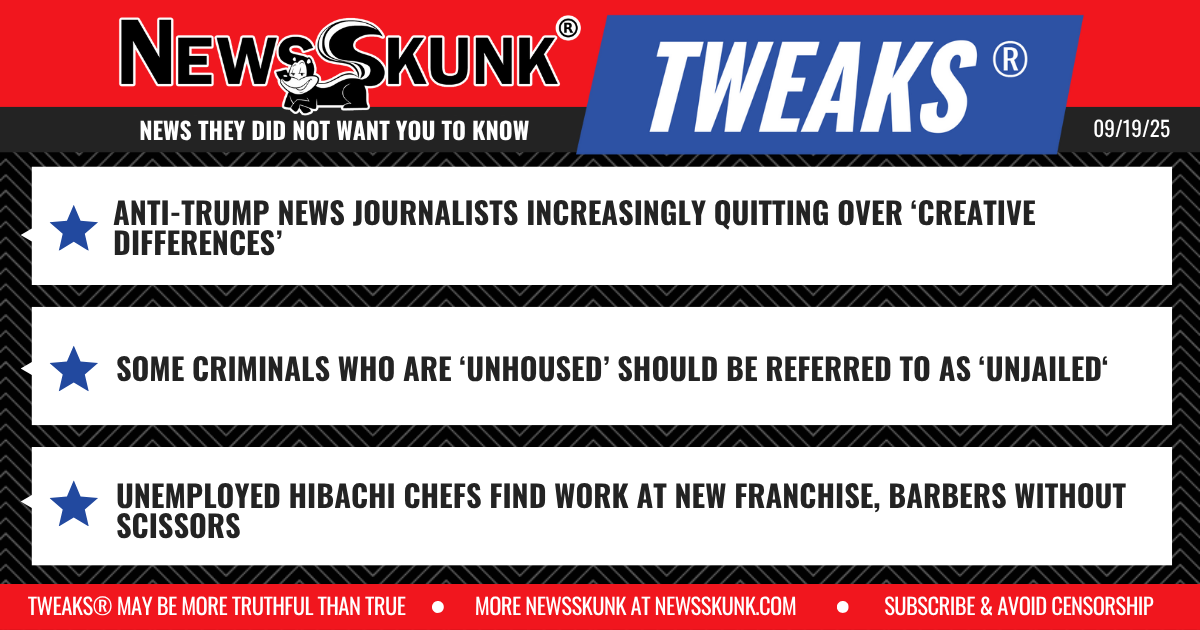 25 09 19 1RD Anti Trump Journalists Creative Differences; Some Unhoused are Unjailed; Hibachi Chefs Become Barbers