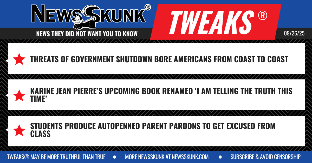 25 09 26 1BD Govt Shutdown Threat Bores Americans; KJP Telling Truth This Time; Students Autopenning Pardons From Parents