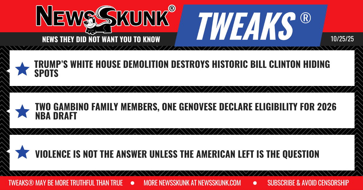 25 10 25 1RD Trump Demolishes Bill Clinton Hiding Spots; Gambinos Declare for 2026 NBA Draft; Violence is Answer if Left is the Question