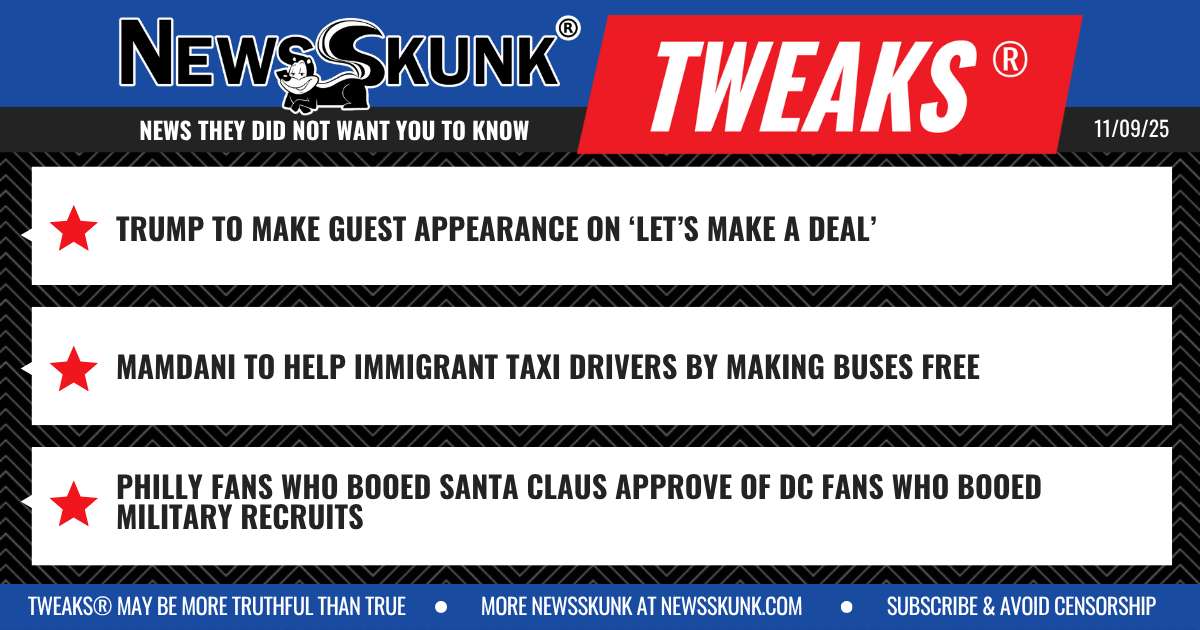 25 11 09 1BD Trump on Let's Make a Deal; Mamdani Helps Taxi Drivers with Free Buses; Philly Fans Ok Wiht DC Booing Military Recruits