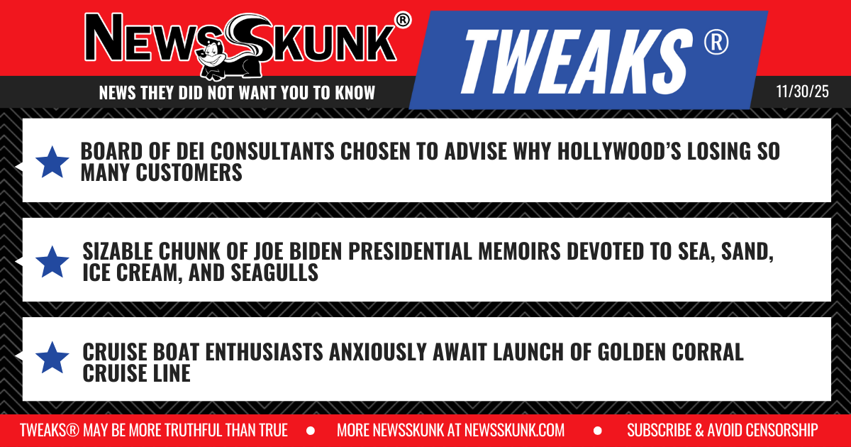 25 11 30 1RD DEI Board to Advise Hollywood; Biden Memoirs About Ice Cream; Golden Corral Cruise Line