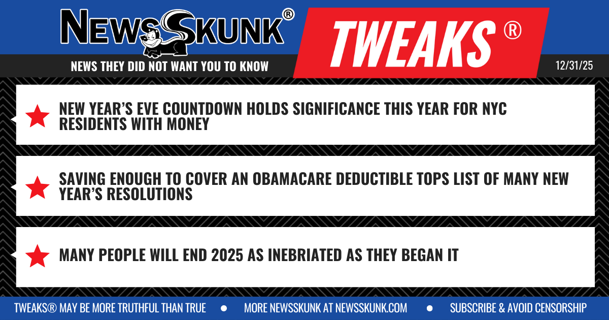 25 12 31 1BD NYE Countdown for Rich in NYC; Resolving to Save Enough for Obamacare Deductible; Many End 25 as Drunk as They Started