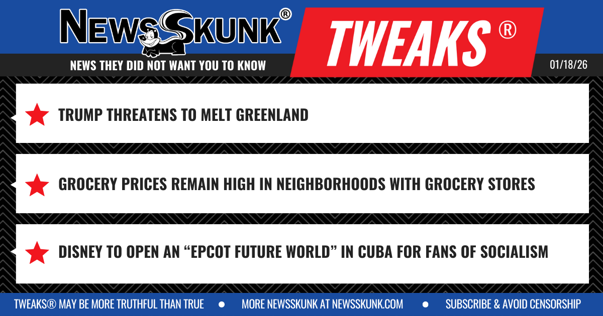 26 01 18 1BD Trump Threatens to Melt Greenland; Grocery Prices High If You Have a Grocery Store; Disney Epcot Future World Cuba