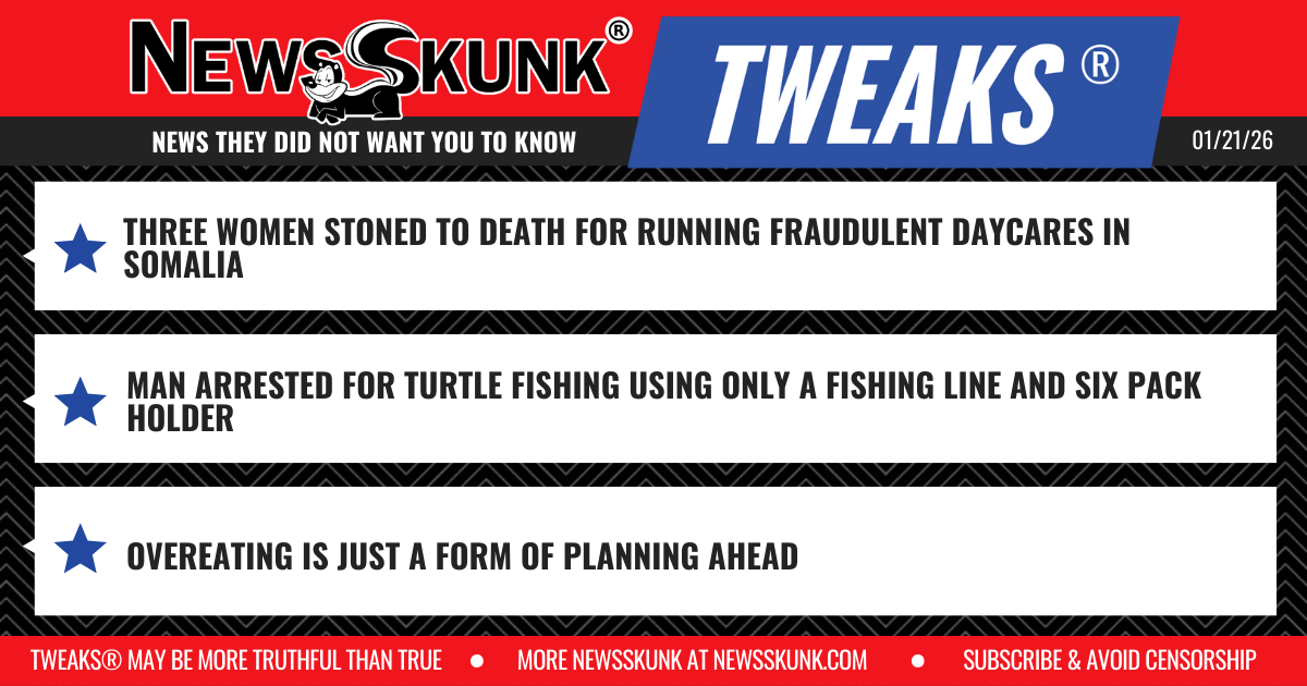 26 01 21 1RD Daycare Fraudsters Stoned to Death in Somalia; Turtle Fisher Arrested; Overeating is Planning Ahead