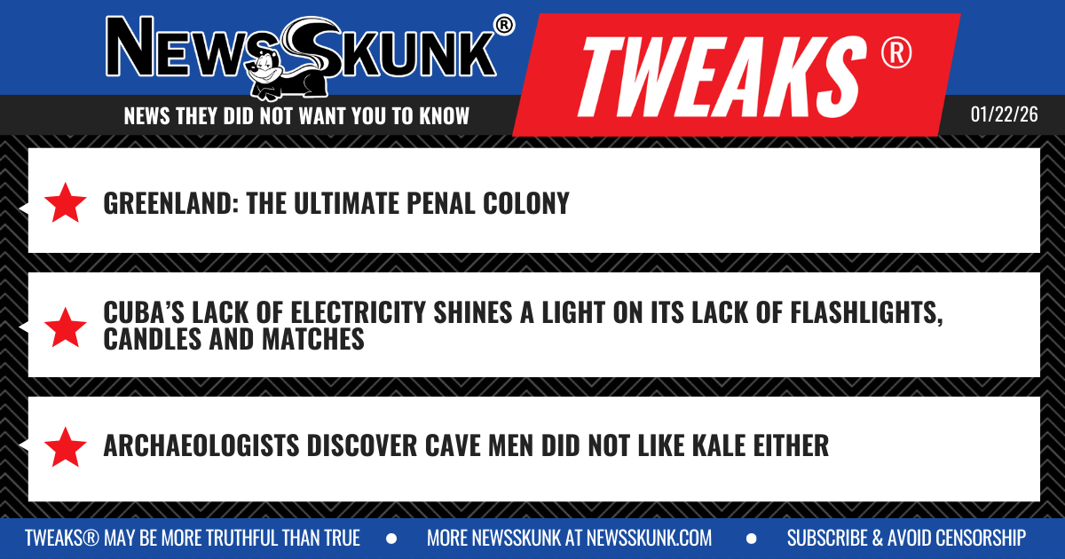 26 01 22 1BD Greenland Penal Colony; Cuba Out of Electricity, Flashlights, Candles, Cave Men Did Not Eat Kale Either