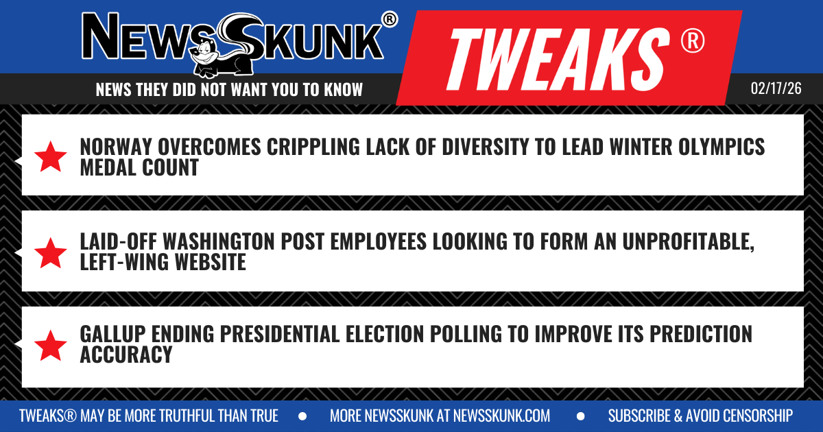 26 02 17 1BD Norway Overcomes Lack of Diversity; Ex WAPO Employees Forming Something Unprofitable; Gallup Ending Presidential Polling to Help With Accuracy