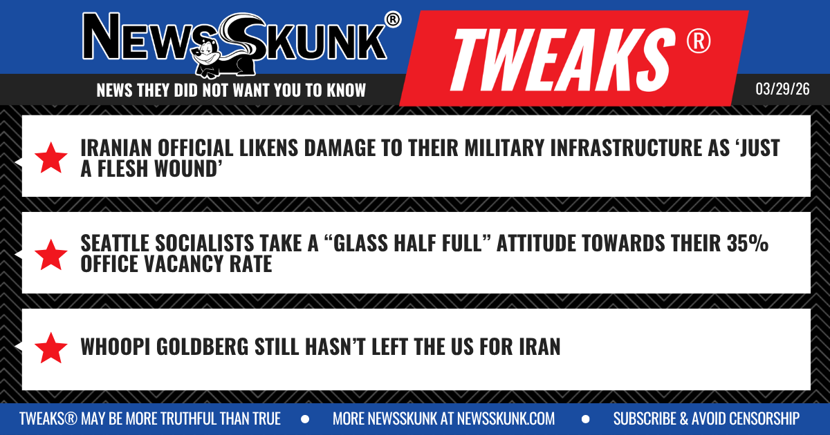 26 03 29 1BD Iran's Damage Just a Flesh Wound; Seattle 35 Per Cent Vacancy is Half Full; Whoopi Goldberg Still Has Not Moved to Iran