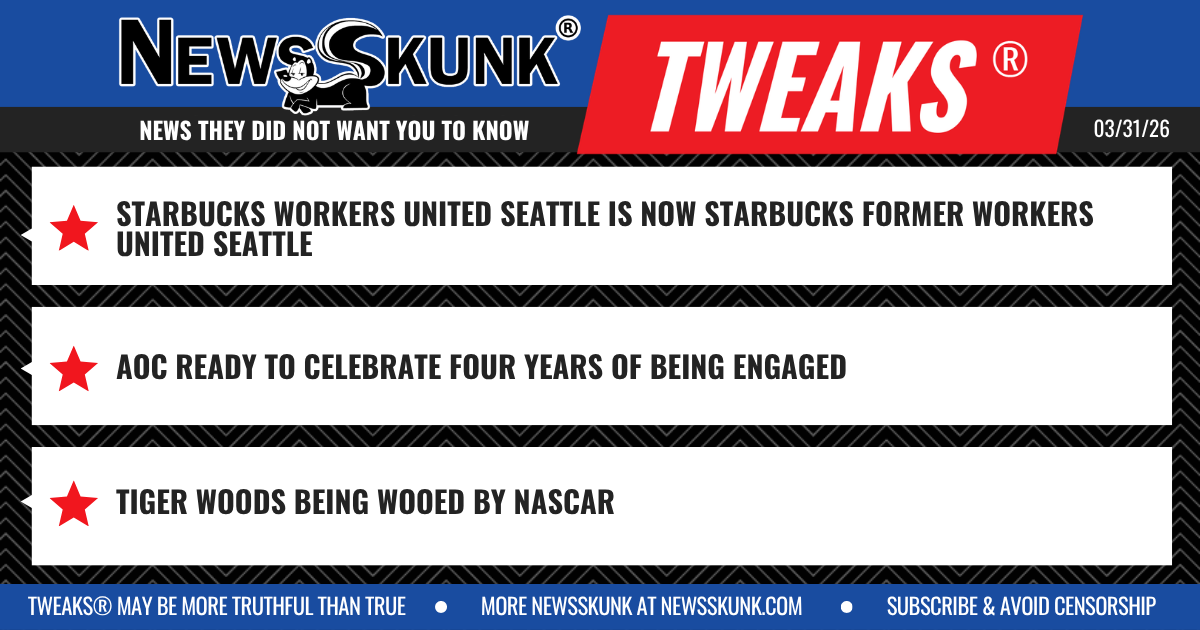 26 03 31 1BD Starbucks Former Workers United Seattle; AOC Engaged for Four Years; Tiger Woods Wooed by NASCAR