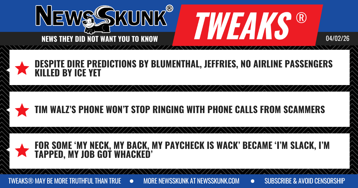 26 04 02 1BD ICE Has Not Killed Airline Passengers Yet; Tim Walz Keeps Getting Calls From Scammers; Protesters Wack Paychecks Get Whacked
