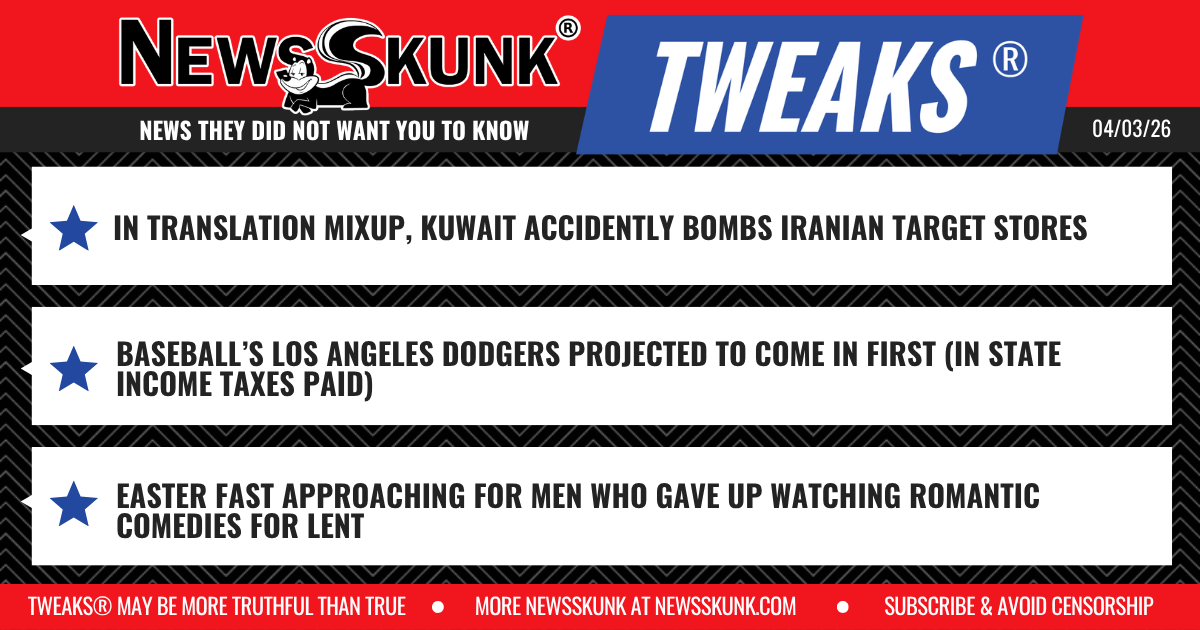 26 04 03 1RD Kuwait Bomb Iranian Target Stores; Dodgers Projected First in State Taxes; Easter Approaches for Men Who Gave Up Romantic Comedies for Lent