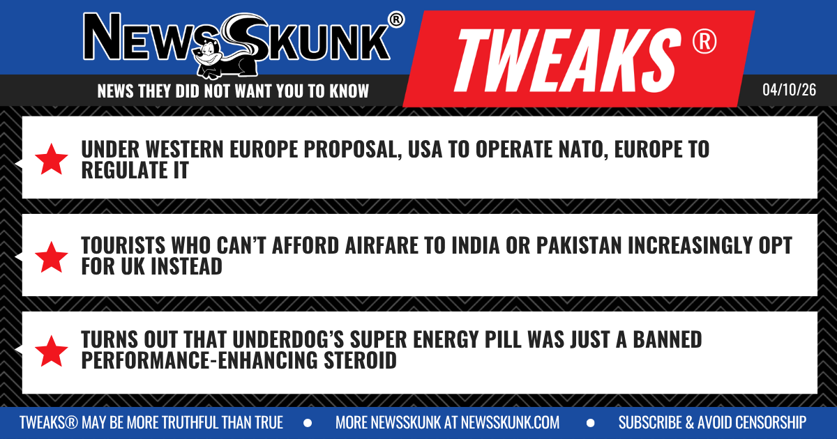 26 04 10 1BD US to Operate NATO Europe to Regulate; Tourists Wanting India Opt for UK; Underdog Used Performance Enhancing Steroids