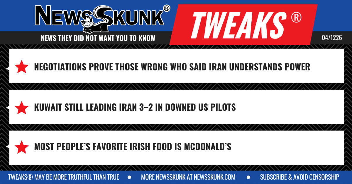 26 04 12 1BD Iran Shows It Does Not Understand Power; Kuwait Leading Iran in Downed US Pilots; McDonalds is Most People's Favorite Irish Food