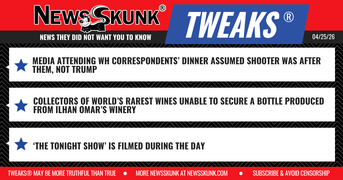 26 04 25 1RD Media Thought They Were WHCD Shooter's Target; Wine Collectors Can't Get Ilhan Omar Wine; Tonight Show Filmed During the Day