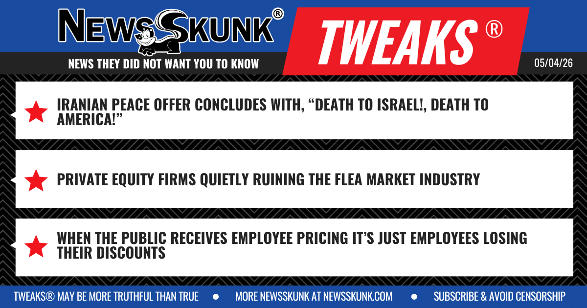 26 05 04 1BD Iranian Peace Offer Ends With Death to Israel; Private Equiry Ruining Flea Market Industry; Employee Pricing for Public is Lost Employee Pricing