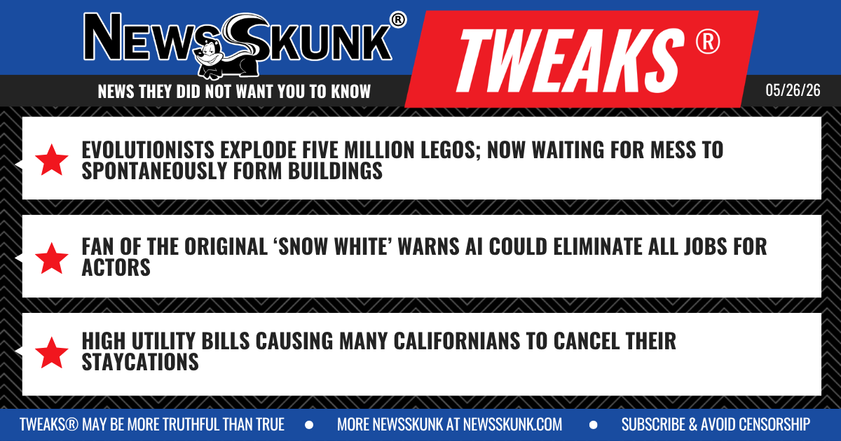 26 05 26 1BD Evolutionists Explode LEGOs; Snow White Fan Warns AI Will Kill All Acting Jobs; Californians Cannot Afford Staycations