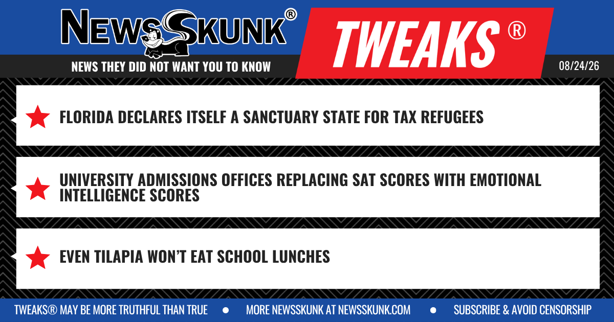 26 08 24 1BD Florida Sanctuary State for Tax Refugees; Universities Use Emotional IQ Over SATs; Tilapia Won't Eat School Lunches