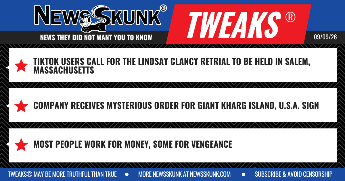 26 09 09 1BD Lindsay Clancy Retrial in Salem; Kharg Island U.S.A. Sign Ordered; Work for Vengeance